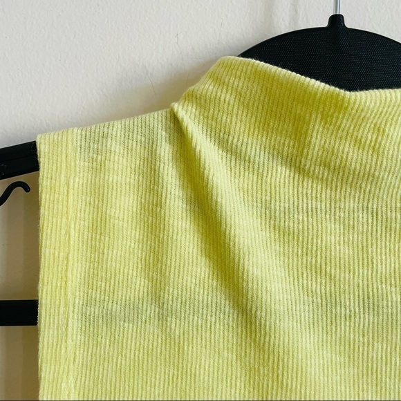 THREE DOTS Bloomingdale’s Soft Yellow High Neck Rouched Long tank - Picture 2 of 6